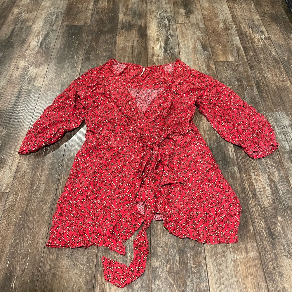 Free People Red Floral Mini Dress